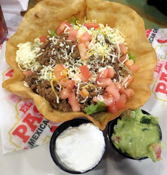 El Paso Mexican Grill signature dishes Taco SaladFlautas MexicanasCheese Enchiladas